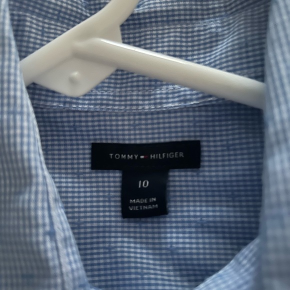 Blue Tommy Hilfiger shirt, button down size 10 - Picture 2 of 2